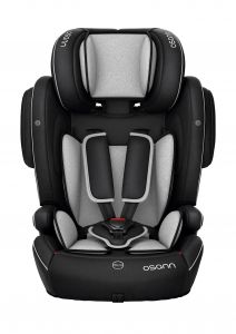 Osann Flux ISOFIX Group 1/2/3 Harnessed High Back Booster Car Seat, side impact protection padding & head support (approx 1 to 11 years, 9-36 kg)  - Grey