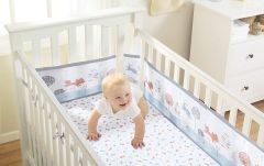 Breathable 4 sided mesh cot liner - Enchanted forest 