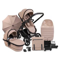 iCandy Peach 7 Combo Black Pushchair Complete Bundle, Cookie