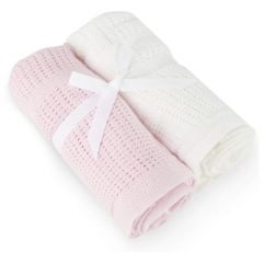 2 Pack Cellular Blanket Pram Size  - Choice of 3 colours