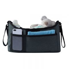 Tineo Buggy Organiser for Stroller, Pram & Pushchair - Keep All Your Essentials at Your Fingertips, Universal Fit - Black