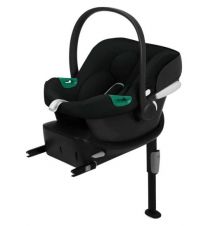 Cybex Aton B2 i-Size infant car seat, birth to 24 mths/ 13 kg, including newborn insert & Base One  - Volcano Black
