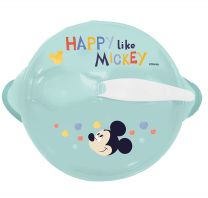 Bowl with anti-slip suction & spoon - Mickey Mouse