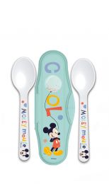 Set of 2 spoons with carrying case - Mickey Mouse