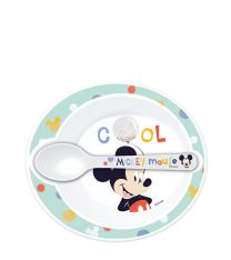 Microwavable Bowl & Spoon 2 piece set - Mickey Mouse