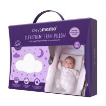 Clevamama ClevaFoam Pram Cushion, Prevents Flat Head Syndrome, Breathable, for 0 to 6 months - White