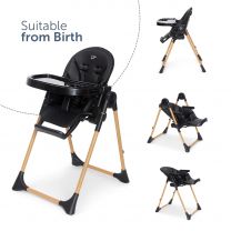 Baby Elegance Nup Nup High Chair - Black & Wood Effect