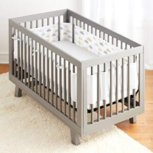 BreathableBaby Mesh Cot Bed Liner - Classic Collection - Fits 4 Sides - Safe Anti-Bumper Design - Cloud 9