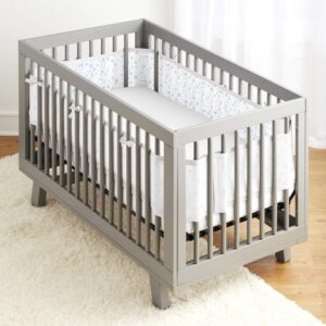 BreathableBaby Mesh Cot Bed Liner - Classic Collection - Fits 4 Sides - Safe Anti-Bumper Design - Twinkle Blue