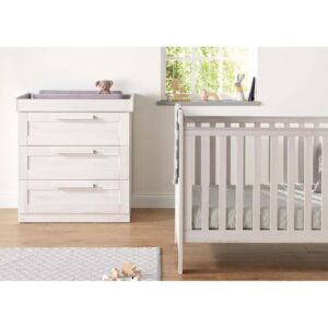 Mamas & Papas Atlas Cotbed & Dresser Package - Nimbus White