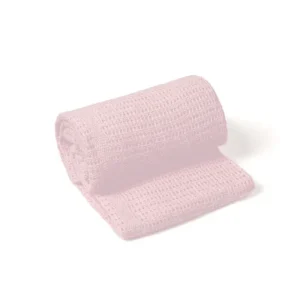 Soft Cotton Cellular Cot Blanket - Pink