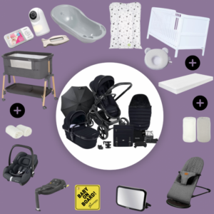 Candy Peach 7 Newborn Bundle with Maxi-Cosi CabrioFix i-Size & Base - Black
