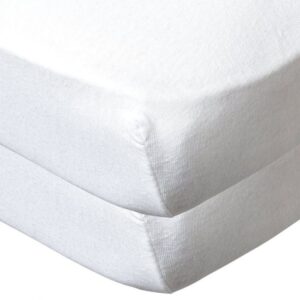Babycalin 2-Pack Cot Fitted Sheets - 120x60 cm - 100% Cotton - White