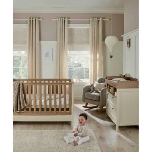 Mamas & Papas Harwell 2-Piece Cotbed with Dresser Changer Set - Cashmere