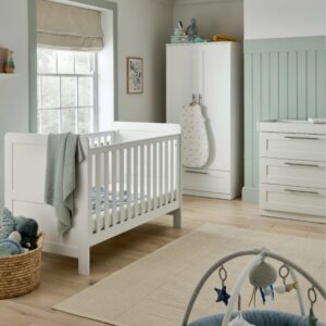 Mamas & Papas Hampden 3 Piece Cotbed Range with Dresser Changer & Wardrobe - White