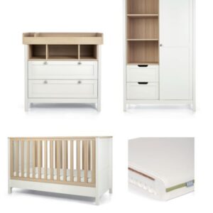 Mamas & Papas Harwell 3-Piece Nursery Furniture Set with FREE dual core mattress - White