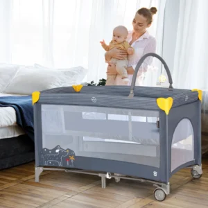 COMPLET DUO TRAVEL COT WITH BASSINETTE & TOY ARCH